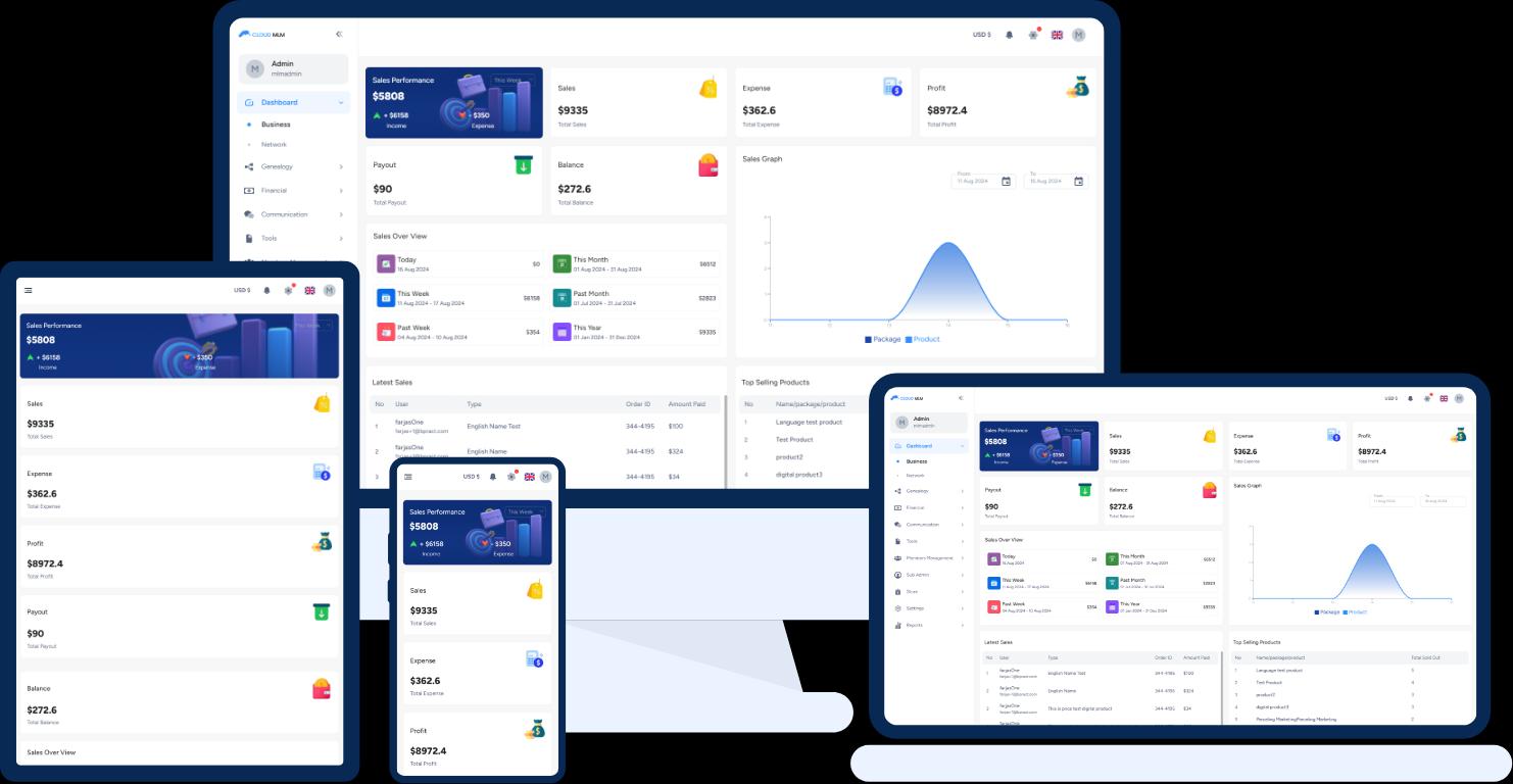 Matrix MLM Software Dashboard