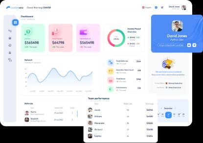 Binary MLM Software dashboard, features and reporting