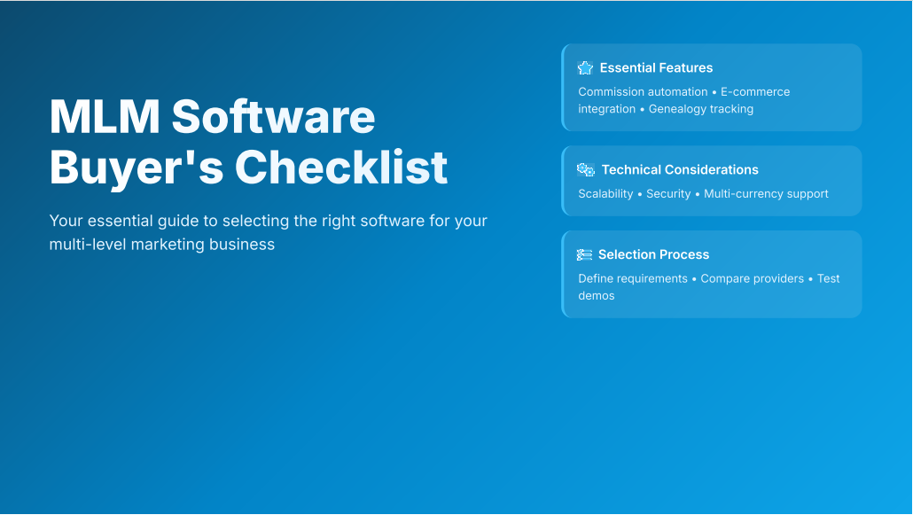 mlm software buyer's checklist cover image
